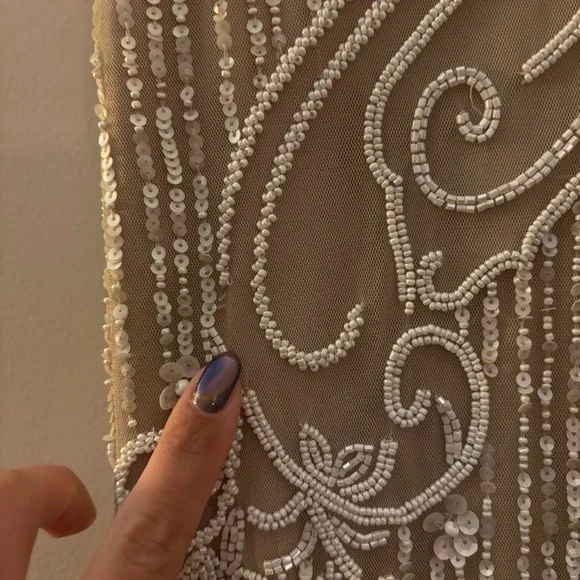 BHLDN White/Cream Beaded Gown - Size 4 - Picture 7 of 9